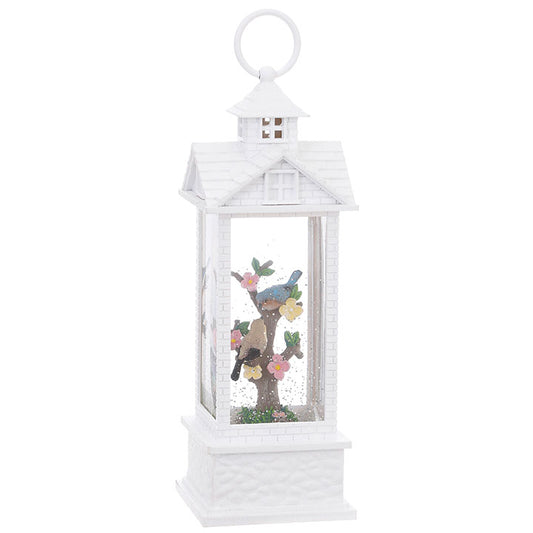 11.75” Birds in Lighted Water Gazebo Lantern