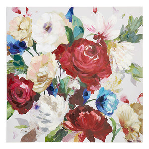 Red & Blue Floral Canvas Wall Art