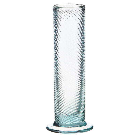 9.5” Clear Pulled Glass Vase