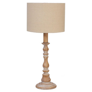 18.25” Lamp with Shade - Mango Wood