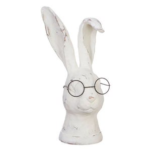 10.75” Rabbit Statue with Glasses