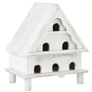 16" Distressed White Bird House - LOCAL PICKUP ONLY