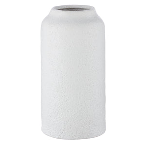 10" Textured White Vase