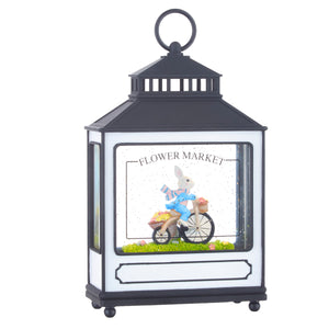 11" Bunny on Bicycle Lighted Water Lantern