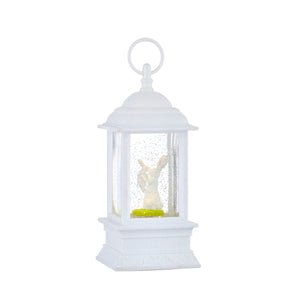 9.5" Bunny and Baby Animated Lighted Water Lantern