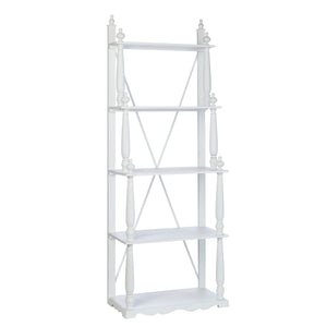76.25" Distressed White 5 Tiered Shelf - LOCAL PICKUP ONLY