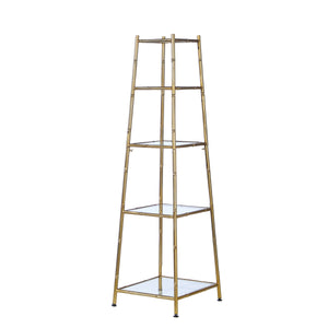 55.25" Gold Bamboo Tiered Stand - LOCAL PICKUP ONLY