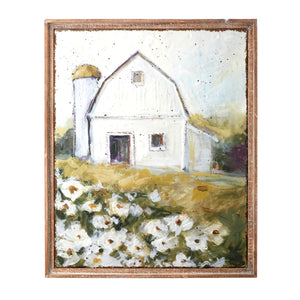 28.75" Spring Barn Embossed Metal Framed Wall Art