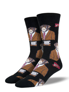 Men’s Socksmith Monkey Business Socks in Black
