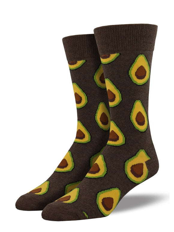 Men’s Socksmith Avocado Socks in Heather Brown