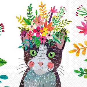 Cocktail Napkins Cat With Floral Crown Mia Charro