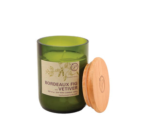 Paddywax 8 oz Glass & Wood Soy Candle Bordeaux Fig and Vetiver