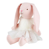 Vintage Inspired Linen Bunny In Tutu and Dress Plush