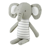 Linen Striped Elephant Plush Toy
