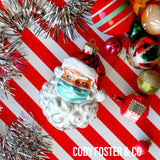 Santa 2020 Mask Glass Ornament