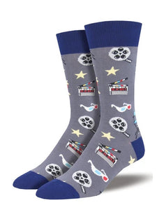 Men’s Socksmith Movie Night Socks in Gray