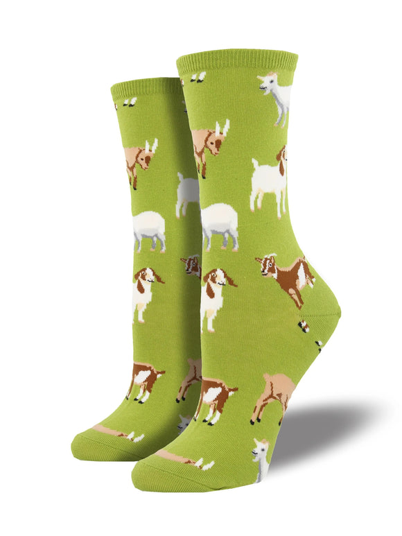 Women’s Socksmith Silly Billy Goat Socks in Fern Green