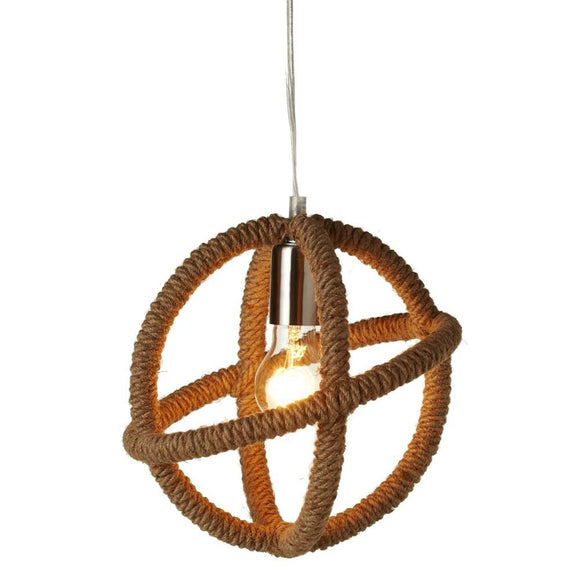 Wrapped Rope Sphere Pendant Light – Plug in or Hard Wire
