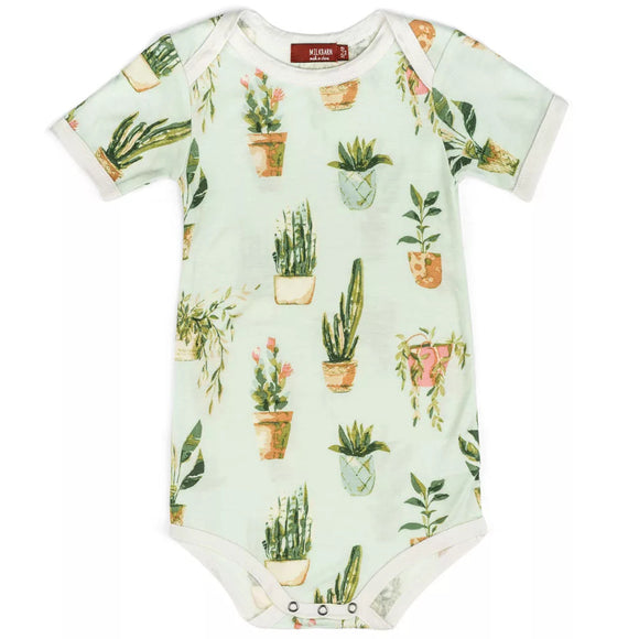 Potted Plants Bamboo Onesie by Milkbarn