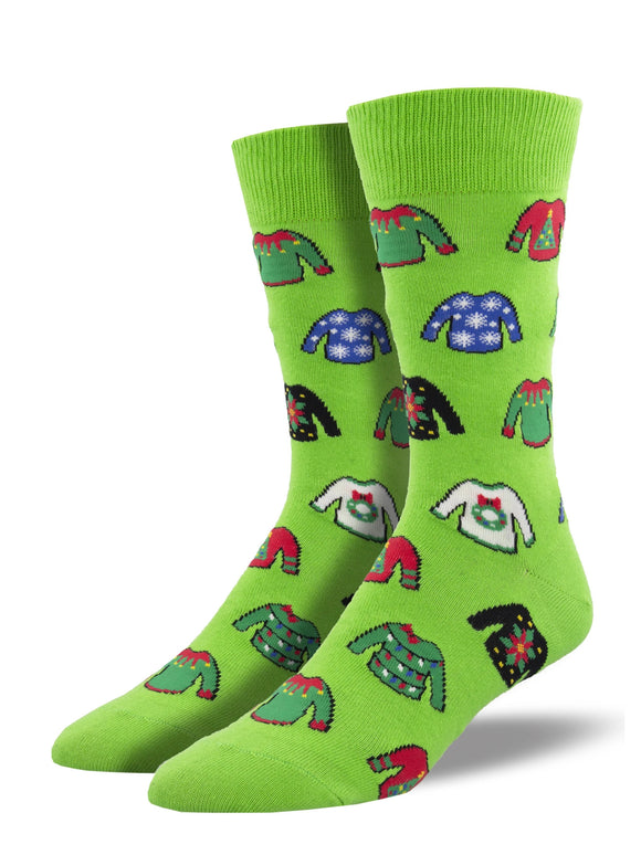 Men’s Socksmith Socks Ugly Sweaters Green