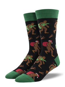 Men’s Socksmith Socks Big Foot Christmas Black