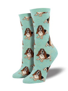 Women’s Socksmith Nothing But a Hound Dog Socks in Heather Mint