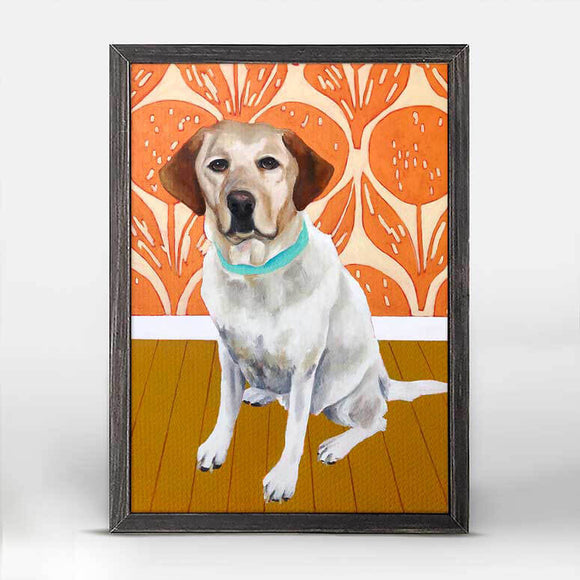 Dog Tales Thatcher Yellow Lab 5x7” Framed Canvas Art by Jay McClellan