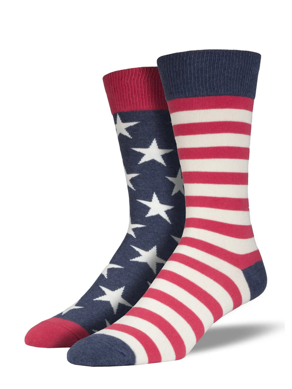 Men’s Socksmith American Flag Socks in Vintage Blue