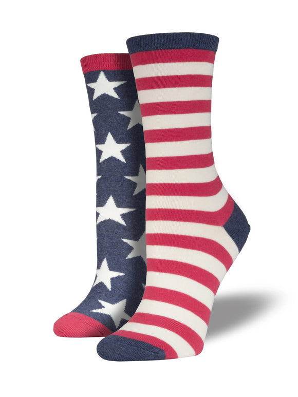 Women’s Socksmith American Flag Socks in Vintage Blue