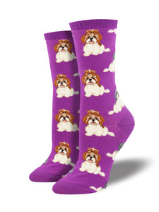 Women’s Socksmith I Shih Tzu Not Dog Socks in Purple
