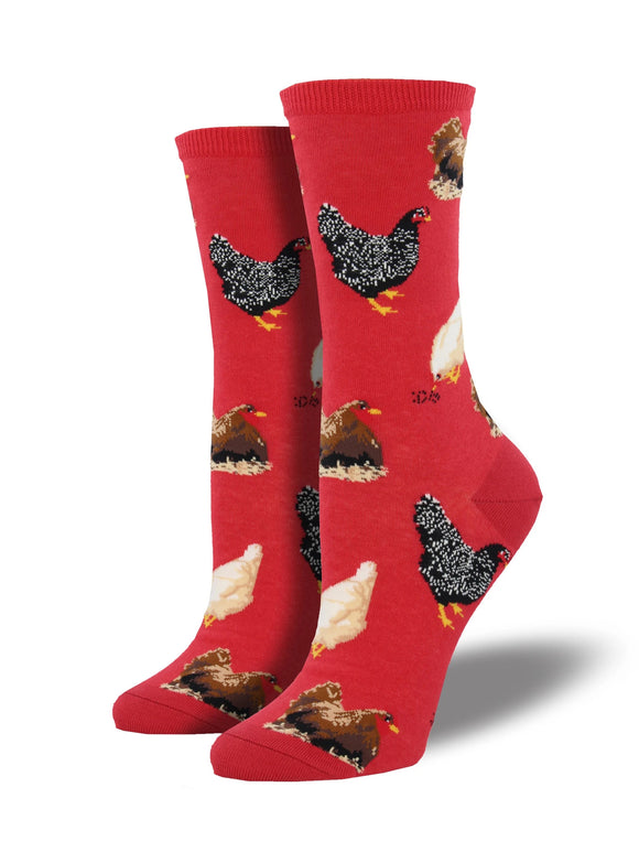 Women’s Socksmith Hen House Chicken Socks in Red