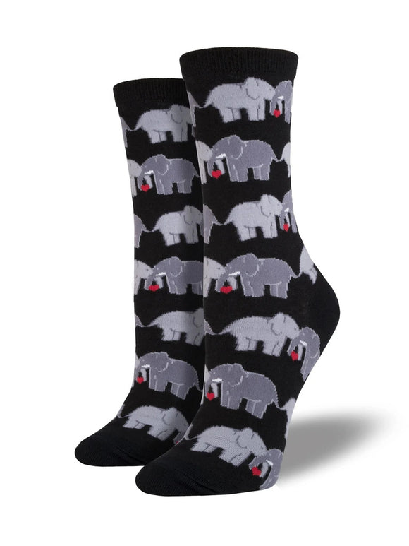 Women’s Socksmith Elephant Socks in Black