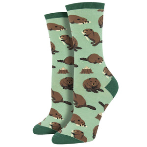 Women’s Socksmith DamIt Beaver Socks in Green