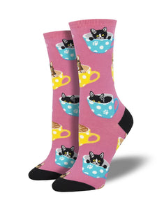 Women’s Socksmith Cat-feinated Pink Socks