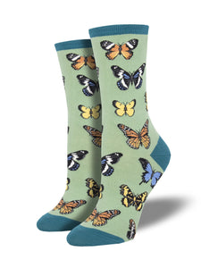 Women’s Socksmith Majestic Butterflies Socks in Green