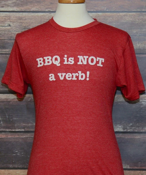Men's BBQ is Not a Verb T-Shirt in Red House of Swank
