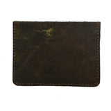 Leather Credit Card Holder with 2 Slots in Front and Middle Pouch Ruguex Design