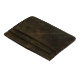 Leather Credit Card Holder with 2 Slots in Front and Middle Pouch Ruguex Design