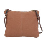 Colorful Crossbody Bag with Southwestern Features Canvas, Hairon and Leather Peachy