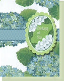 Thinking of You Greeting Card - Blank Inside - Blue & Green Hydrangeas