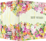 Best Wishes Greeting Card - Blank Inside - Wedding, Congratulations etc - Pink & Orange Flowers