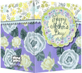 Mother's Day Greeting Card - Blank Inside - Purple, Gray & Green Flowers