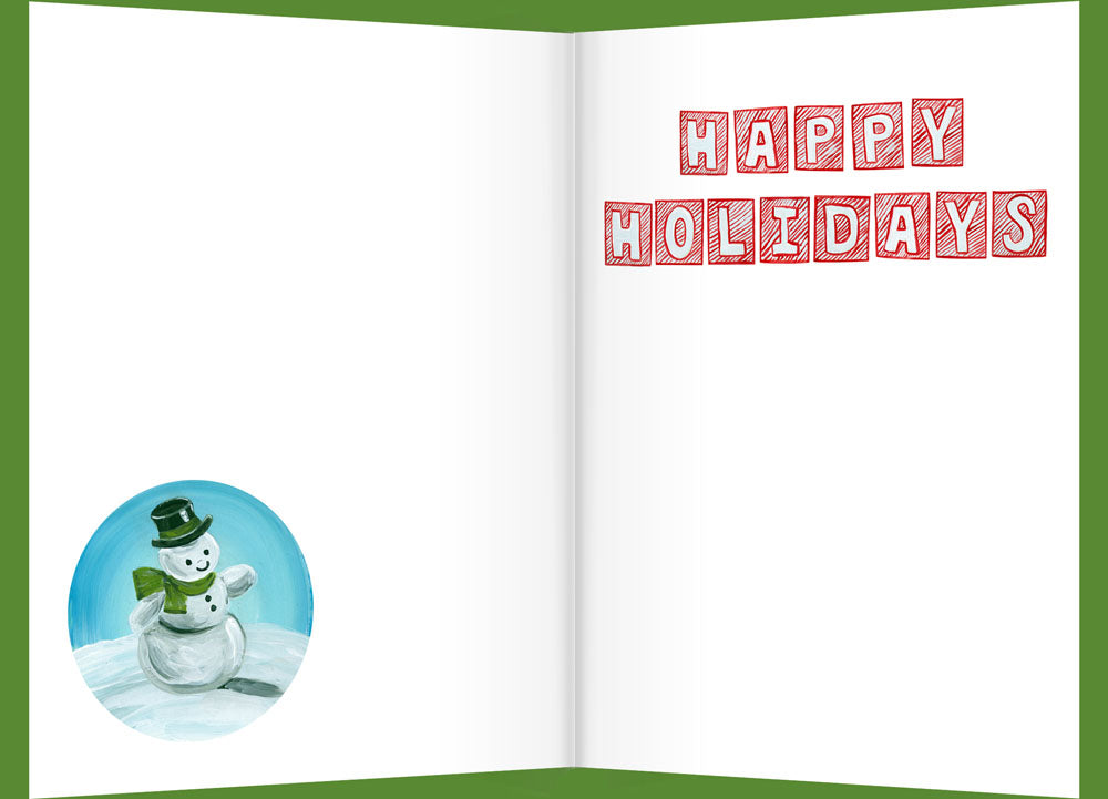 Christmas Cottage - Happy Holidays Greeting Card
