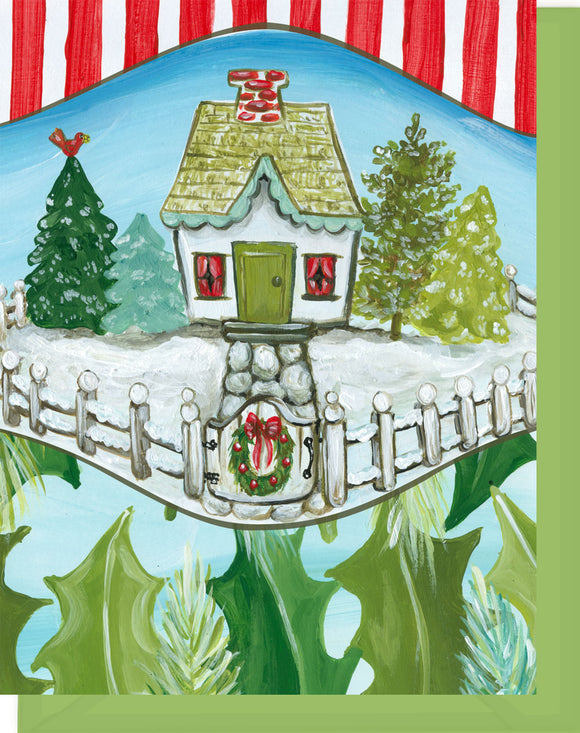 Christmas Cottage - Happy Holidays Greeting Card