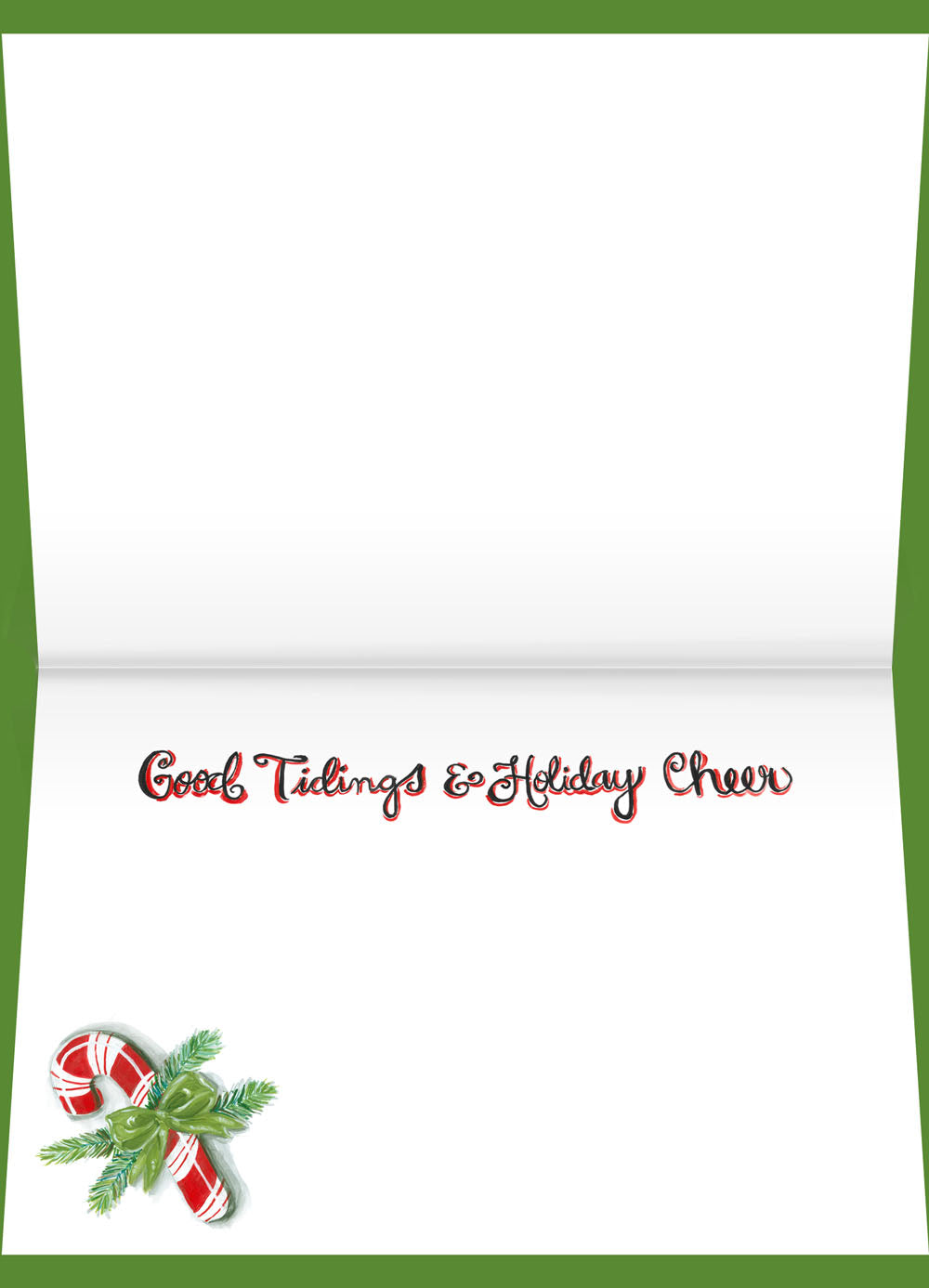 Vintage Christmas Greeting Card with Pinecones - Good Tidings & Cheer