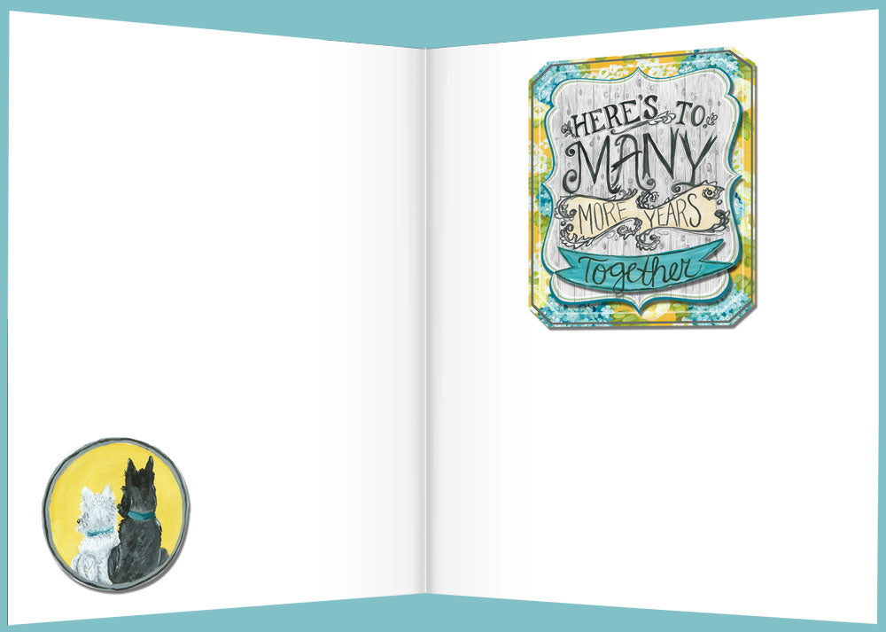 Happy Anniversary Greeting Card - Scottie & Westie Dogs