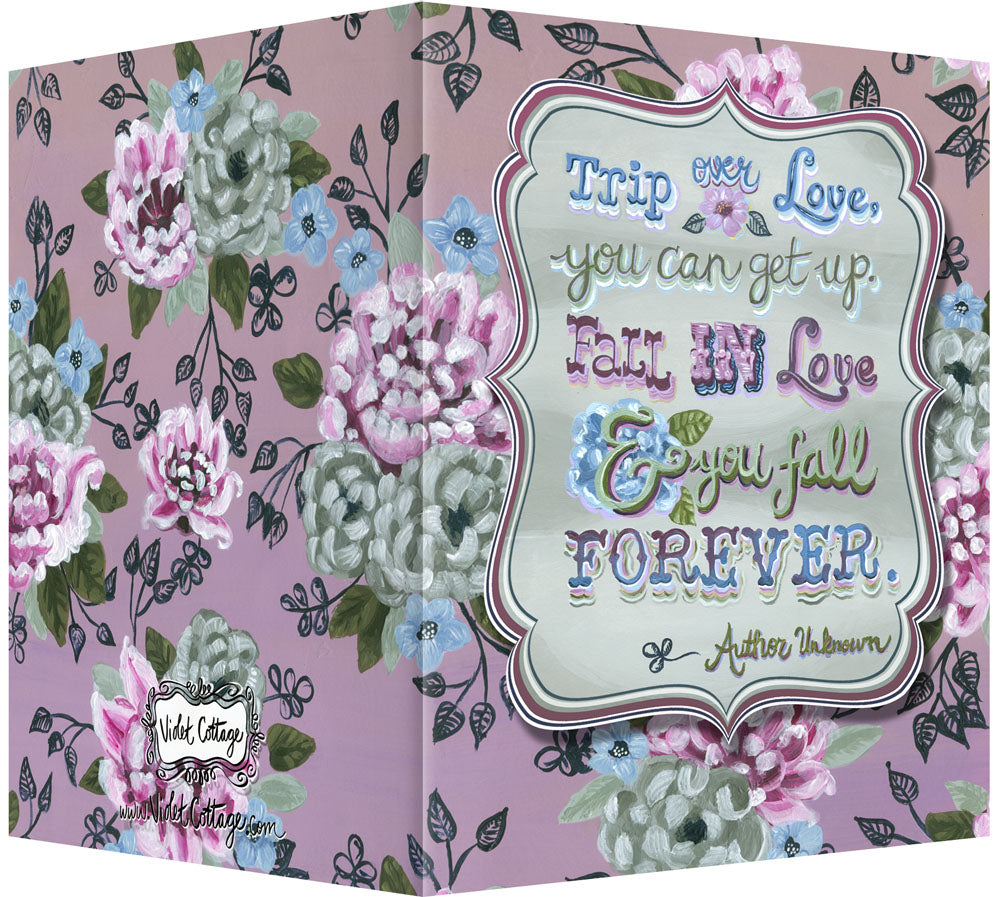 Love, Wedding Blank Inside Greeting Card - "Trip Over Love..."