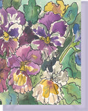 Watercolor Pansies - Blank Notecard