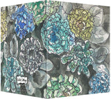 Watercolor Ocean Color Mums with Gray & Black Leaves - Blank Notecard