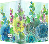 Watercolor Roses & Hollyhocks - Blank Notecard